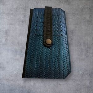 Blue and Black Textured Wallet